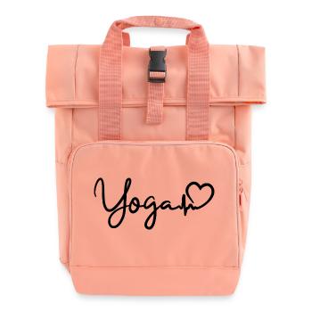 Yoga Herzschlag - Rolltop Rucksack mit zwei Griffen - Chintzrosa - Vorne