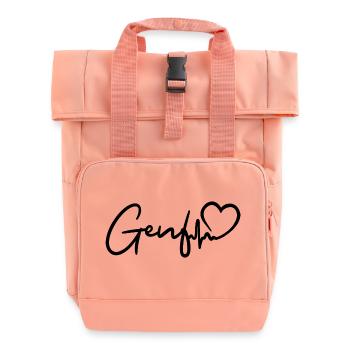 Genf Herzschlag Schweiz Genf - Rolltop Rucksack mit zwei Griffen - Chintzrosa - Vorne