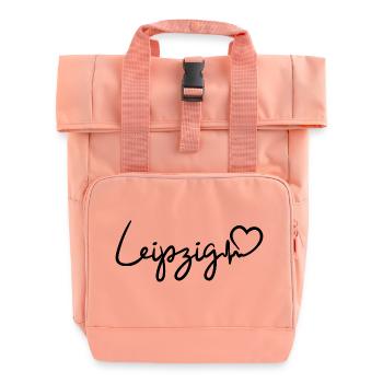 Leipzig heartbeat - Roll Top Backpack with Two Handles - chintz rose - Front