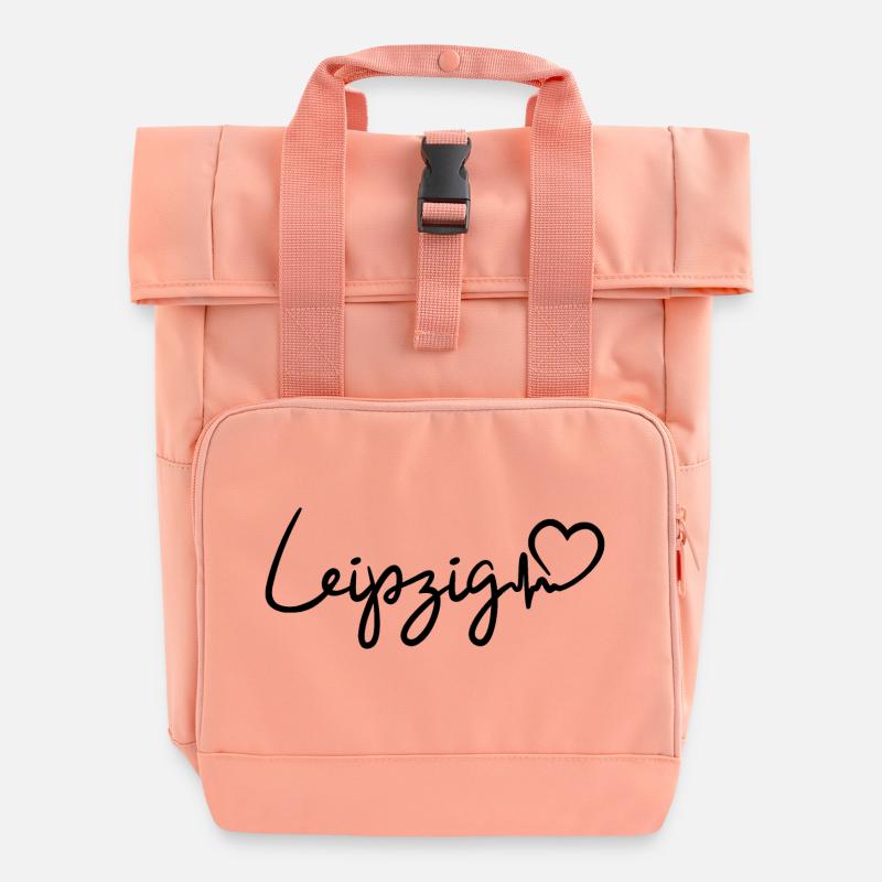 Leipzig Herzschlag - Rolltop Rucksack mit zwei Griffen - Chintzrosa