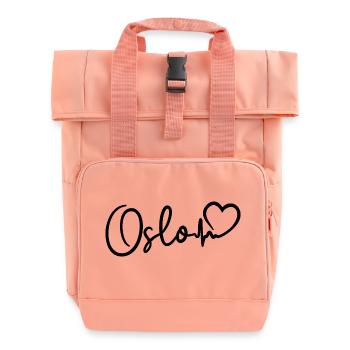 Oslo Herzschlag - Rolltop Rucksack mit zwei Griffen - Chintzrosa - Vorne