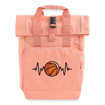 Battement de cœur de basket-ball - Sac à dos Roll Top à deux anses - rose liberty - Devant