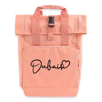 Dubai Herzschlag - Rolltop Rucksack mit zwei Griffen - Chintzrosa - Vorne