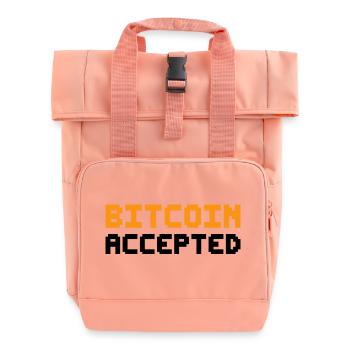 Bitcoin Accepted - Rolltop Rucksack mit zwei Griffen - Chintzrosa - Vorne