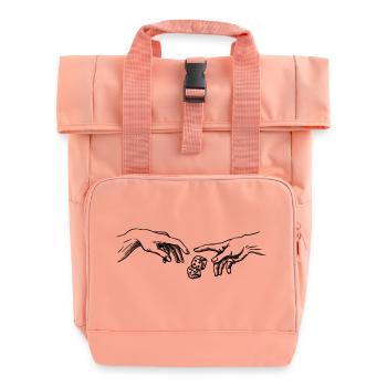 Dice The Creation of Adams Dice Player - Roll Top Backpack with Two Handles - chintz rose - Front