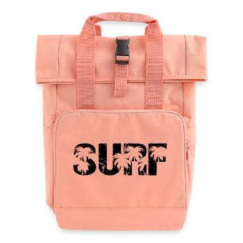 Surf Palmen Wellenreiten Surfer - Rolltop Rucksack mit zwei Griffen - Chintzrosa - Vorne