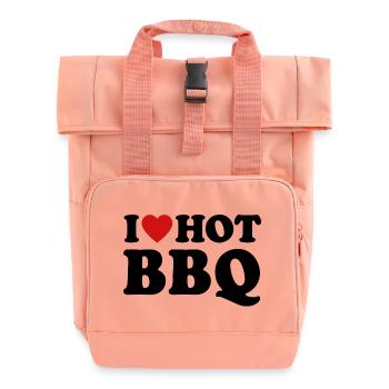 I Love Hot BBQ Spruch Grillen - Rolltop Rucksack mit zwei Griffen - Chintzrosa - Vorne
