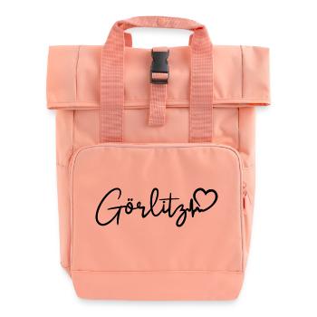 Görlitz Herzschlag - Rolltop Rucksack mit zwei Griffen - Chintzrosa - Vorne
