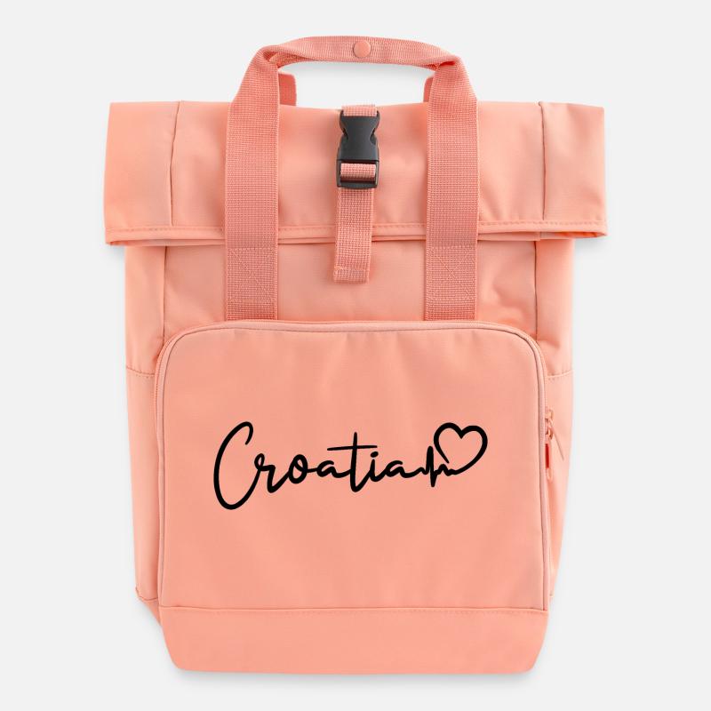 Croatia Herzschlag - Rolltop Rucksack mit zwei Griffen - Chintzrosa