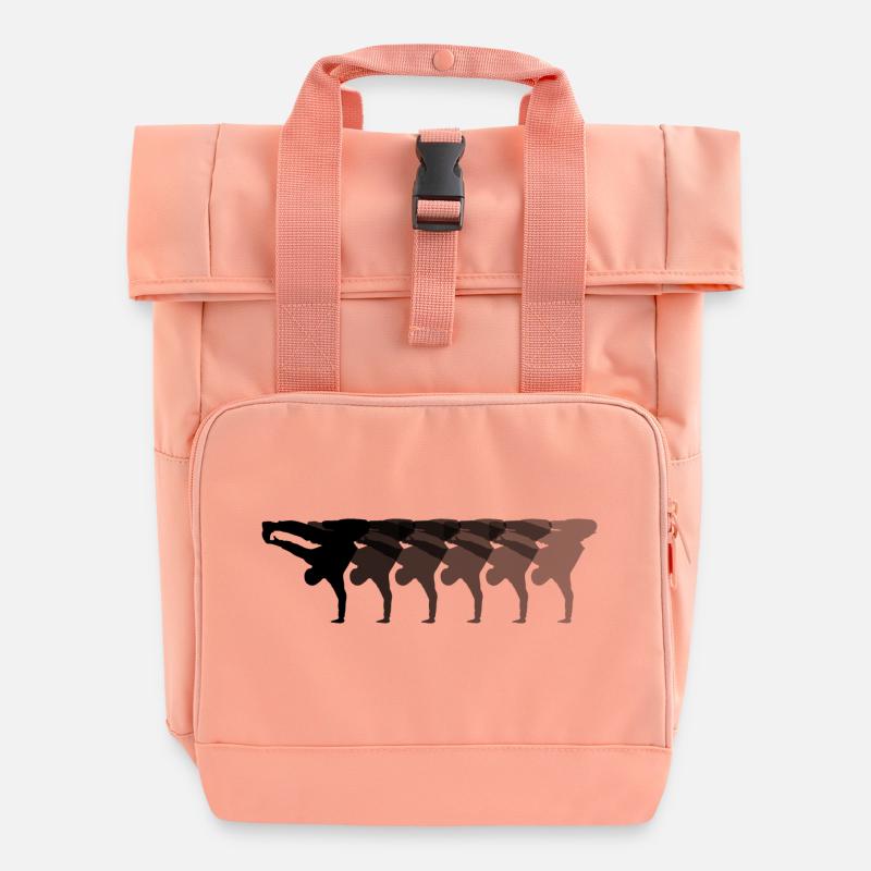 Breakdance Bboy Bgirl Breakdancer - Rolltop Rucksack mit zwei Griffen - Chintzrosa