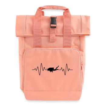 Tauchen Herzschlag Taucher - Rolltop Rucksack mit zwei Griffen - Chintzrosa - Vorne