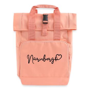 Nürnberg Herzschlag - Rolltop Rucksack mit zwei Griffen - Chintzrosa - Vorne