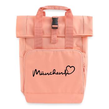 Munich Heartbeat - Roll Top Backpack with Two Handles - chintz rose - Front