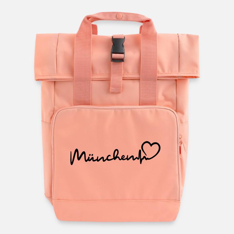 München Herzschlag - Rolltop Rucksack mit zwei Griffen - Chintzrosa