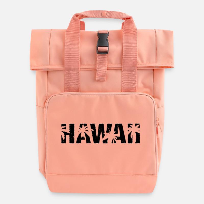 Hawaii Palmen Insel Hawaii - Rolltop Rucksack mit zwei Griffen - Chintzrosa