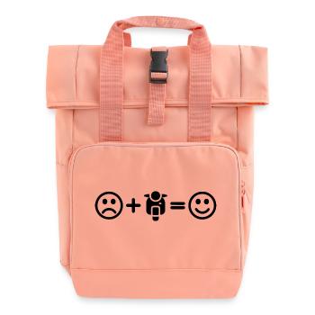 Motorroller Smiley Scooter - Rolltop Rucksack mit zwei Griffen - Chintzrosa - Vorne