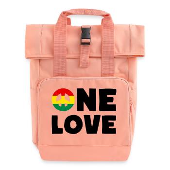 ONE LOVE Peace Jamaica Reggae Rastafari - Sac à dos Roll Top à deux anses - rose liberty - Devant