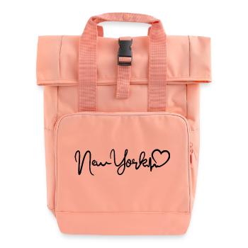 New York Heartbeat NYC - Roll Top Backpack with Two Handles - chintz rose - Front