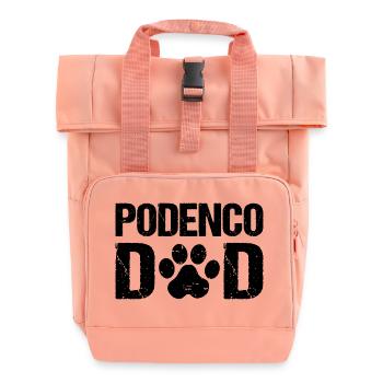 Podenco Dad Podenco Hunde - Rolltop Rucksack mit zwei Griffen - Chintzrosa - Vorne