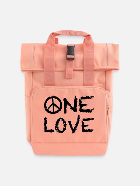 One Love Peace - Rolltop Rucksack mit zwei Griffen - Chintzrosa