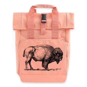 bison - Roll Top Backpack with Two Handles - chintz rose - Front
