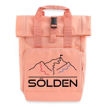 Wintersport Skipiste Sölden - Rolltop Rucksack mit zwei Griffen - Chintzrosa - Vorne