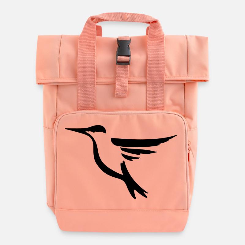 Kolibri 2 - Vogel Geschenk Geschenkidee - Rolltop Rucksack mit zwei Griffen - Chintzrosa