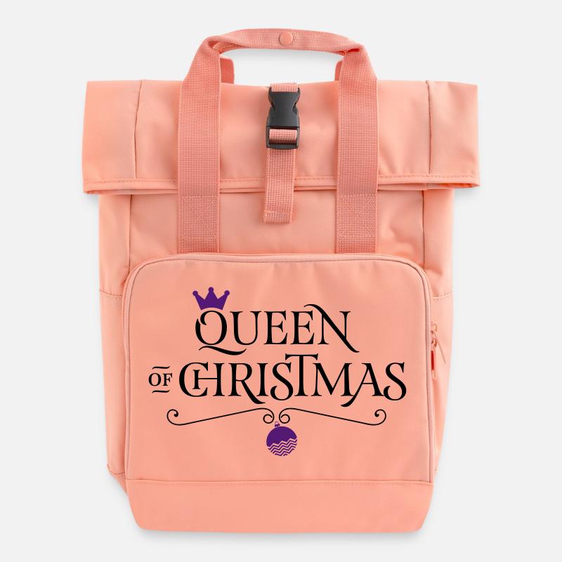 funny christmas - Roll Top Backpack with Two Handles - chintz rose