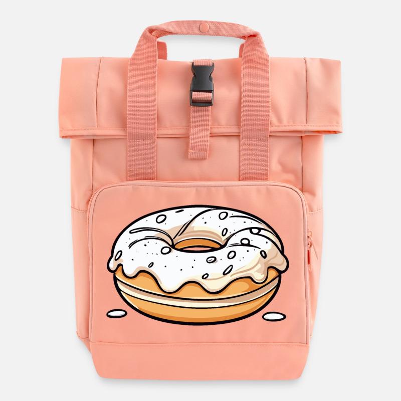 Doughnut - Roll Top Backpack with Two Handles - chintz rose