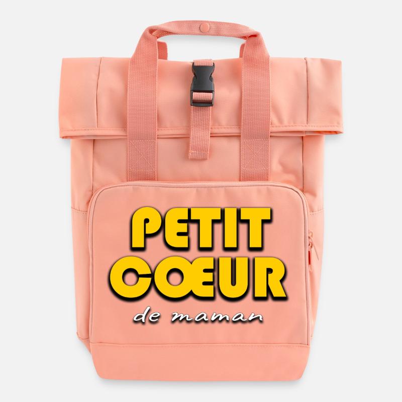 Mamas kleines Herz Illustration - Rolltop Rucksack mit zwei Griffen - Chintzrosa