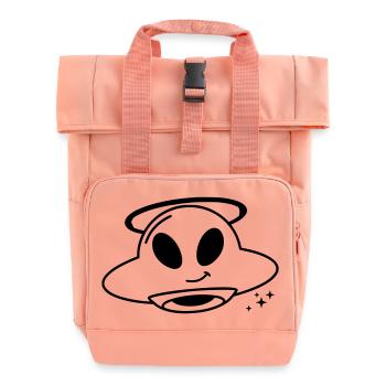 Cute Alien Head Kawaii Vector - Roll Top Backpack with Two Handles - chintz rose - Front