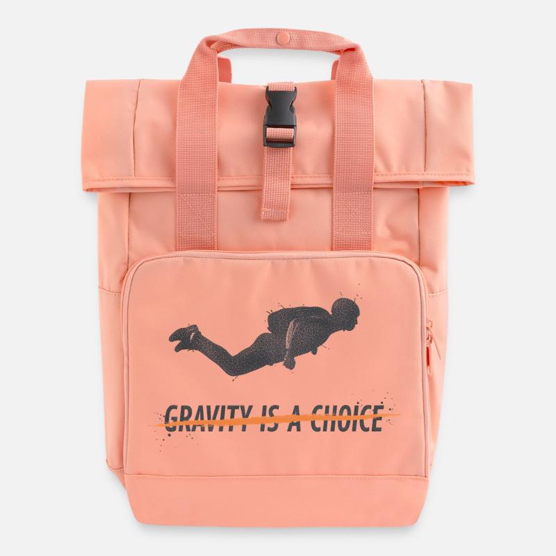 Tauchen Sie in die Schwerkraft: Eine Wahl - Rolltop Rucksack mit zwei Griffen - Chintzrosa