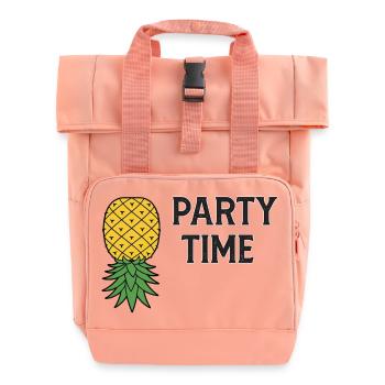 Lets Party Pineapple Symbol  - Roll Top Backpack with Two Handles - chintz rose - Front