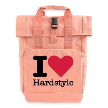I Love Hardstyle - Roll Top Backpack with Two Handles - chintz rose - Front