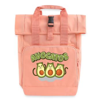 Katzenliebe > AvoGatos - Lustige Avocado Katzen - Rolltop Rucksack mit zwei Griffen - Chintzrosa - Vorne