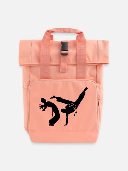 capoeira - Rolltop Rucksack mit zwei Griffen - Chintzrosa
