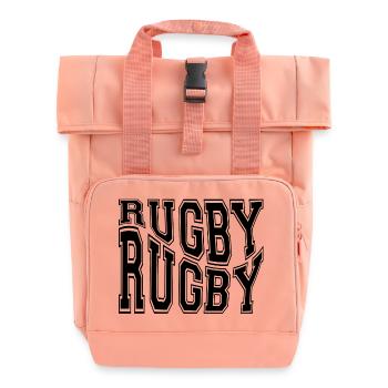 rugby, rugby sport, rugby fan - Roll Top Backpack with Two Handles - chintz rose - Front