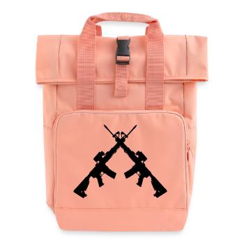 Two crossed Colt C7 - Roll Top Backpack with Two Handles - chintz rose - Front