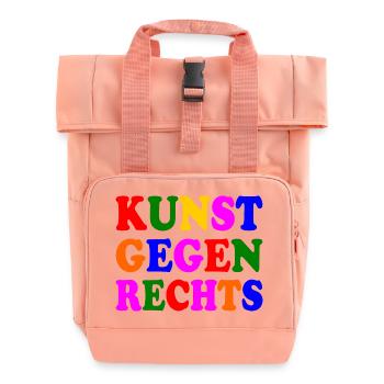 Kunst gegen rechts - Rolltop Rucksack mit zwei Griffen - Chintzrosa - Vorne
