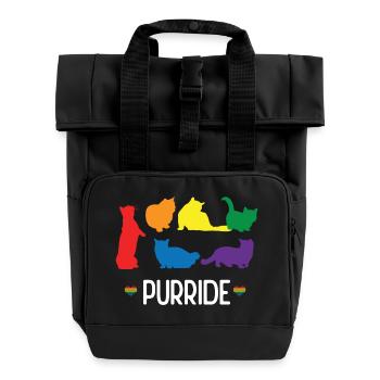LGBTQ Pride Month - Purride - Roll Top Backpack with Two Handles - black - Front