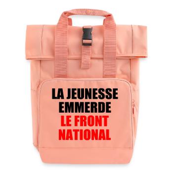 Fuck the National Front - Roll Top Backpack with Two Handles - chintz rose - Front