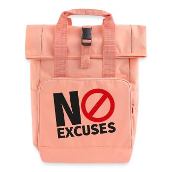 NO EXCUSES black - Roll Top Backpack with Two Handles - chintz rose - Front