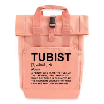Tubist Meaning - Roll Top Backpack with Two Handles - chintz rose - Front
