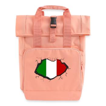 Italian flag - Roll Top Backpack with Two Handles - chintz rose - Front