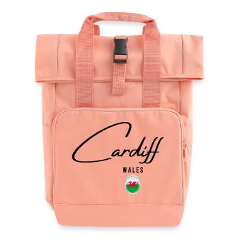 Elegantes Design Cardiff, walisischer Stolz - Rolltop Rucksack mit zwei Griffen - Chintzrosa - Vorne