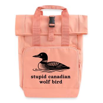 Stupide oiseau loup canadien - Sac à dos Roll Top à deux anses - rose liberty - Devant