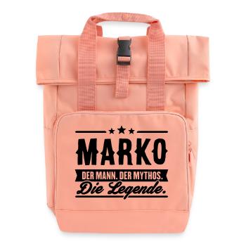 Man Myth Legend Marko - Roll Top Backpack with Two Handles - chintz rose - Front