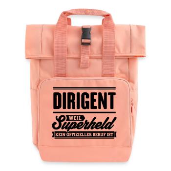 Superheld Dirigent - Rolltop Rucksack mit zwei Griffen - Chintzrosa - Vorne