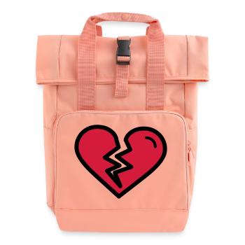 Gebrochenes Herz, Herzschmerzunglücklich verliebt - Rolltop Rucksack mit zwei Griffen - Chintzrosa - Vorne