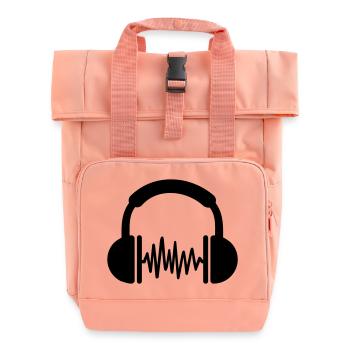 Headphones - Roll Top Backpack with Two Handles - chintz rose - Front